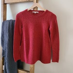 LOFT Red Crew Neck Sweater